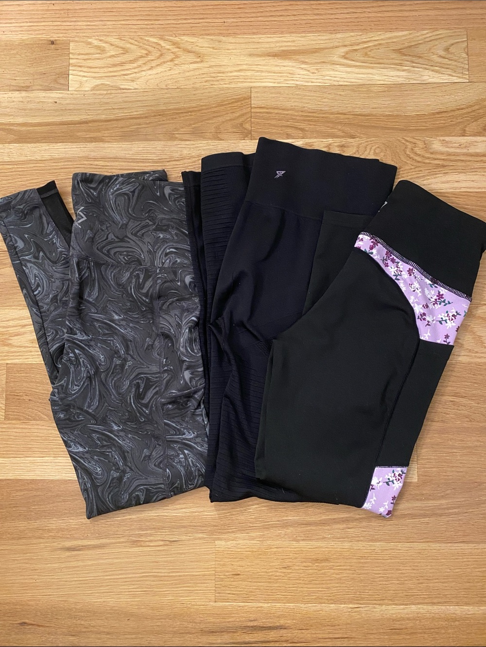 BSP Black Marble Leggings with Pockets M